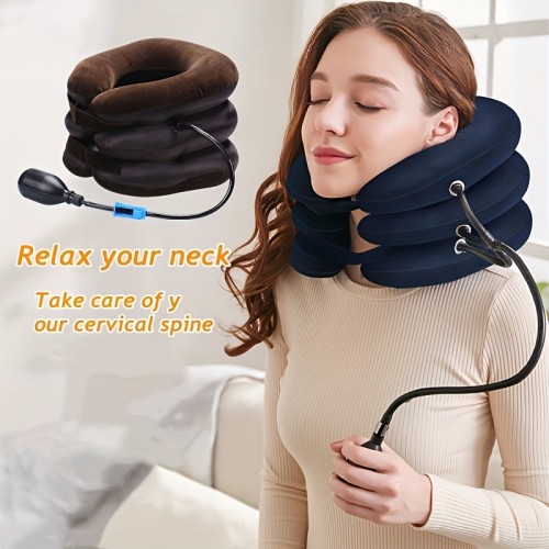 1pc Neck Stretcher Traction Device Inflatable Massage Pillow Travel Neck Pillow Neck Relaxation Pillow