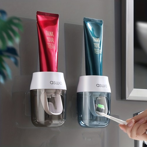 Upgrade Your Bathroom with This Automatic Hands-Free Toothpaste Dispenser & Wall Mounted Holder!