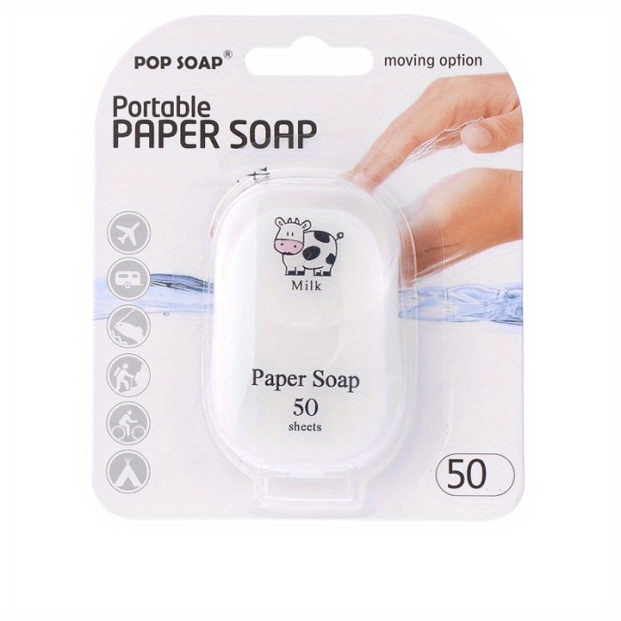 50Pcs\u002Fbox Disposable Soap Paper, Scented Paper Soap Sheets For Travel