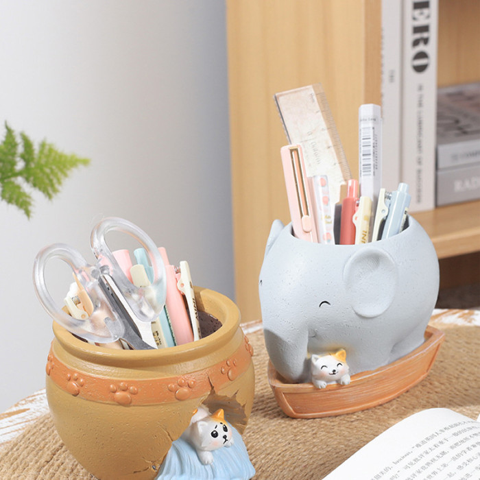 Cartoon Animal Pen Holder For Home And Office, Desktop Pen Holder Decoration