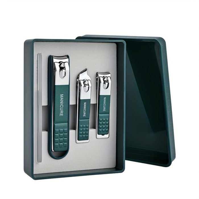 4pcs Household Nail Clipper Set Full Set New High-end Special Nail Scissors Nail Clipper Pedicure Tool Set Box