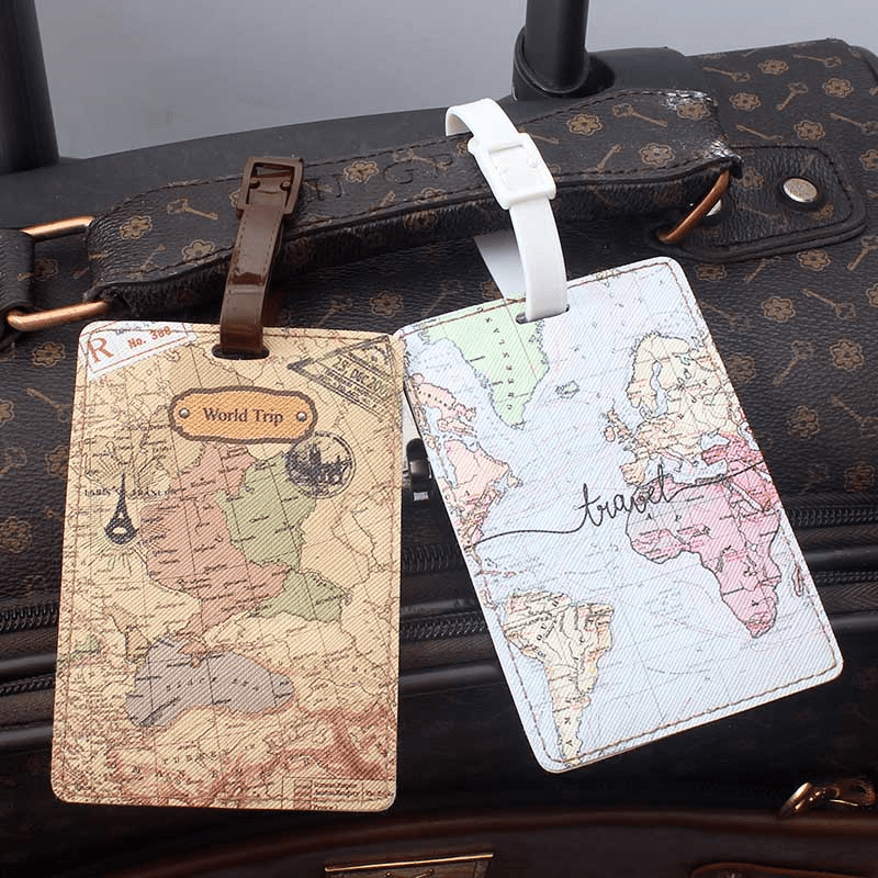 1pc Creative World Map Pattern Luggage Tag, High Quality Travel Accessories