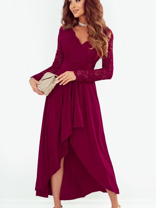 Women's Dresses Casual Solid Lace V Neck Fashion High-low Hem Evening Dress,bridesmaid Dress For Wedding Party Night Out Cocktail, Women's Clothing