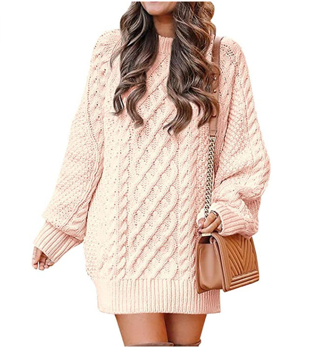 Women's Winter O-Neck  Long Sleeve Solid Pullover Sweater