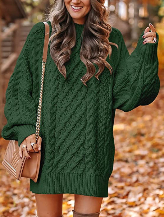Women's Winter O-Neck  Long Sleeve Solid Pullover Sweater