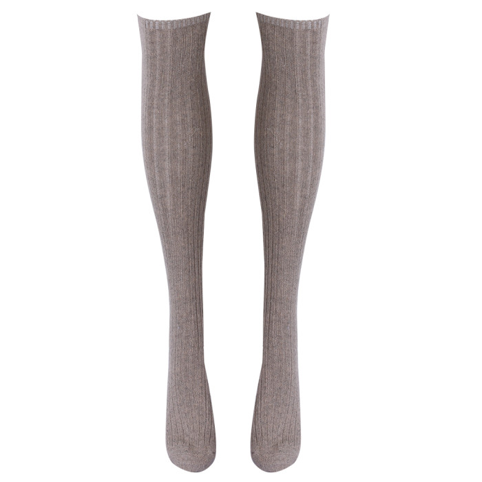 Women's Stockings Gaiters Striped Long Socks Thigh Winter High Stockings Warm Over Knee Socks Soft Wool Christmas Stockings