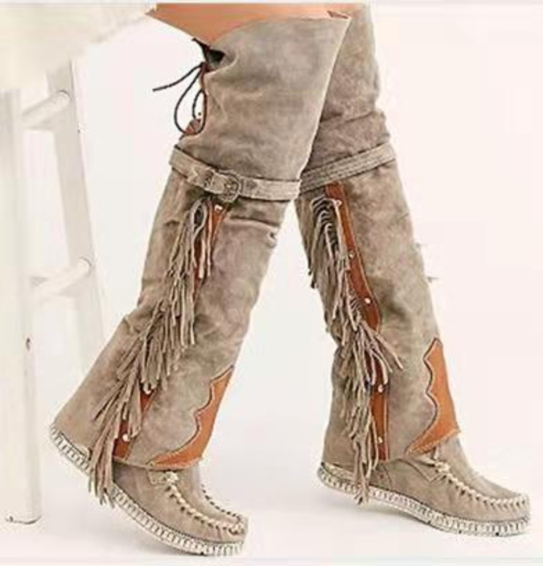 Fashion Bohemia Knee-length Women Boots Ethnic Personality High Boots