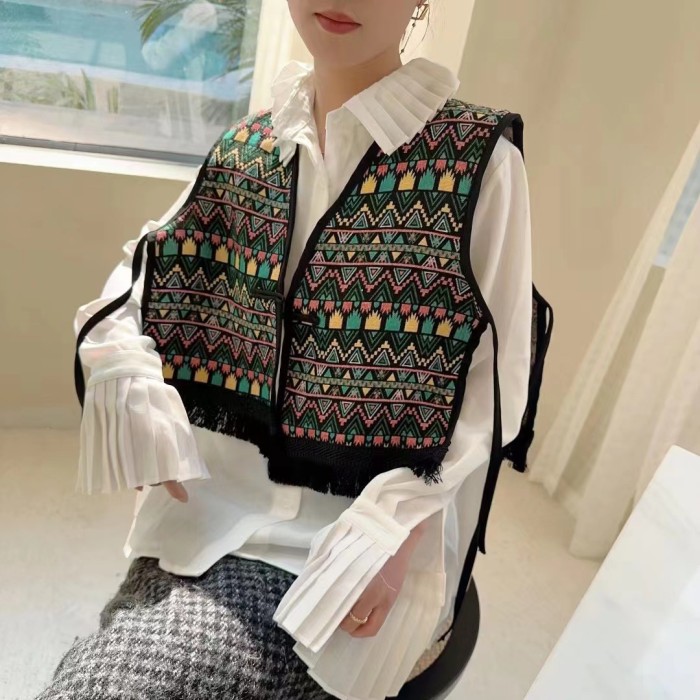 New Bohemian Vest for Women Retro Embroidery National Style  Women's Tops