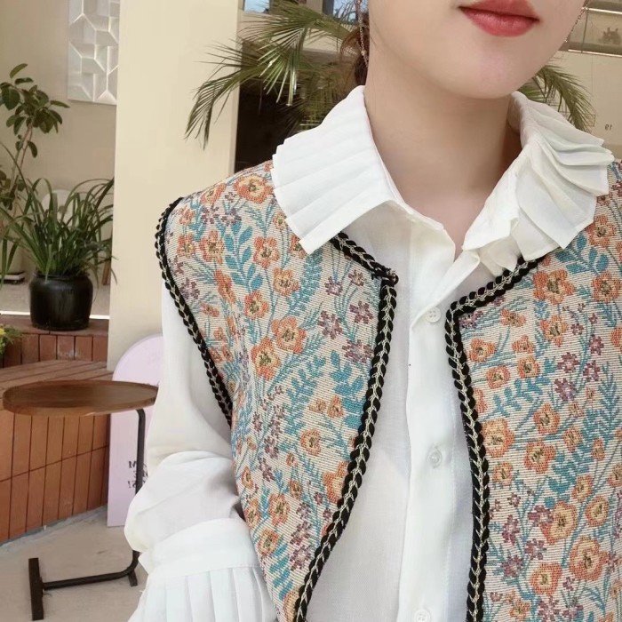 New Bohemian Vest for Women Retro Embroidery National Style  Women's Tops