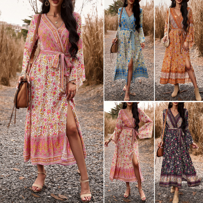 Women's Elegant Fashion Bohemian Casual Printed Maxi Dress