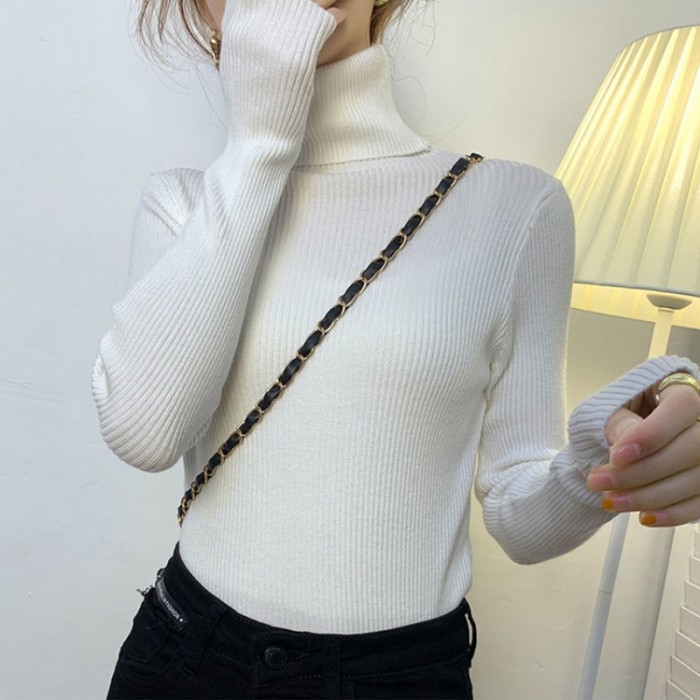 New Knitting Pullover Sweater Long Sleeve Bottom Shirt Slim Turtleneck Sweaters