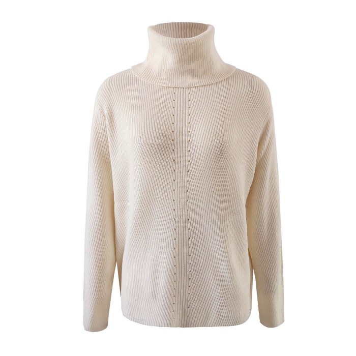 Long Sleeve Fashion Knit Base Loose Turtleneck Pullover Sweater For Women