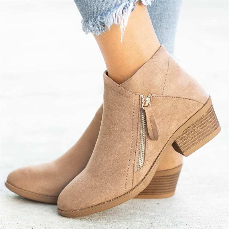 Fashion Solid Color Plus Size Casual Ankle Boots