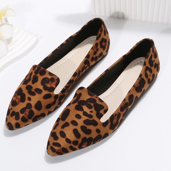 Women's Shoes Leopard Print Pointed Toe Casual Comfortable Walking Flats