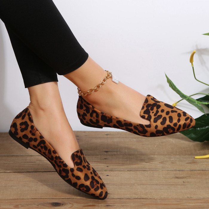 Women's Shoes Leopard Print Pointed Toe Casual Comfortable Walking Flats