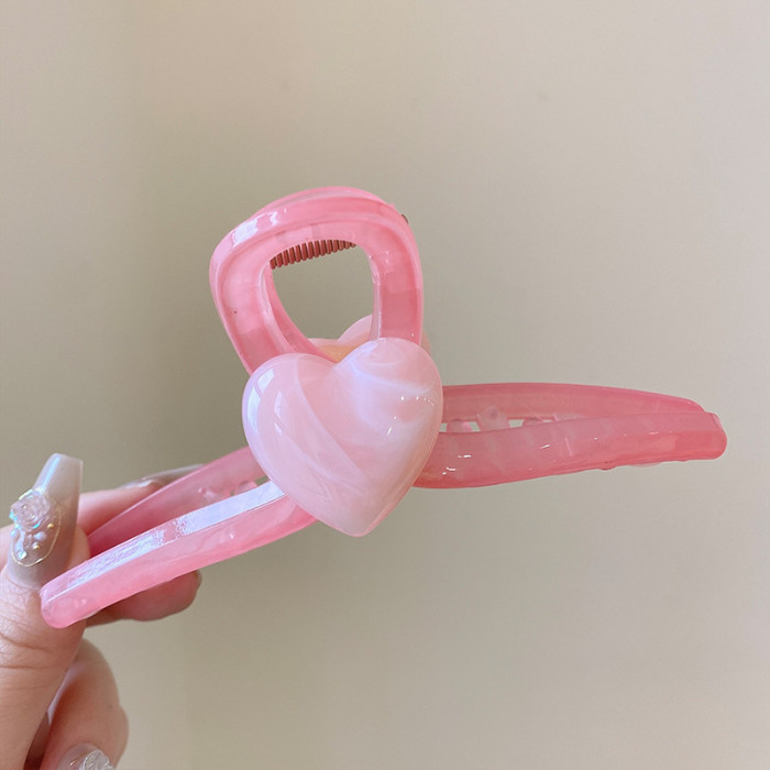 Herat Shape Hair Claw Women Girls Shark Claw Clip Women Headdress Solid Color Hair Accessory