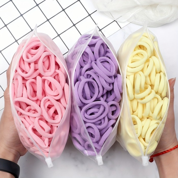 50pcs\u002FSet Women Girls Basic Hair Bands 1.57inch Simple Solid Colors Elastic Headband Hair Ropes Ties Hair Accessories Ponytail Holder