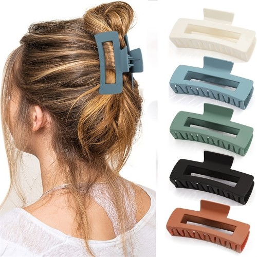 5pcs Hair Claw Clips For Women - Claw Hair Clips For Thick Hair Claw Clip For Women Hair Accessories Strong Hold Girls French Design Jaw Barrettes Gift For Long Curly Hair Clamps