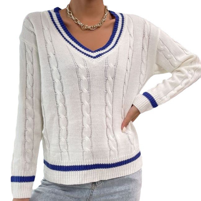 Women's Casual Fashion Loose Elegant V-Neck Sweater Tops