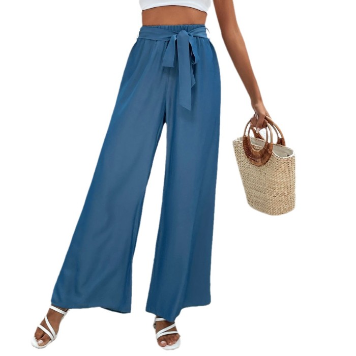 Women's Casual Solid Color Loose Wide Leg Pants
