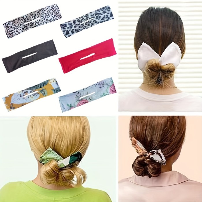 1\u002F2pcs Bowknot Design Hair Bun Maker Bohemia Style Hair Tie French Hair Curler Headband Hair Styling Accessory