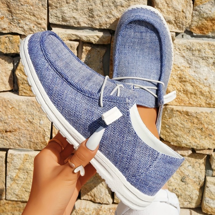 Women's Casual Canvas Shoes, Lightweight Lace Up Outdoor Shoes, Women's Comfortable Low Top Shoes
