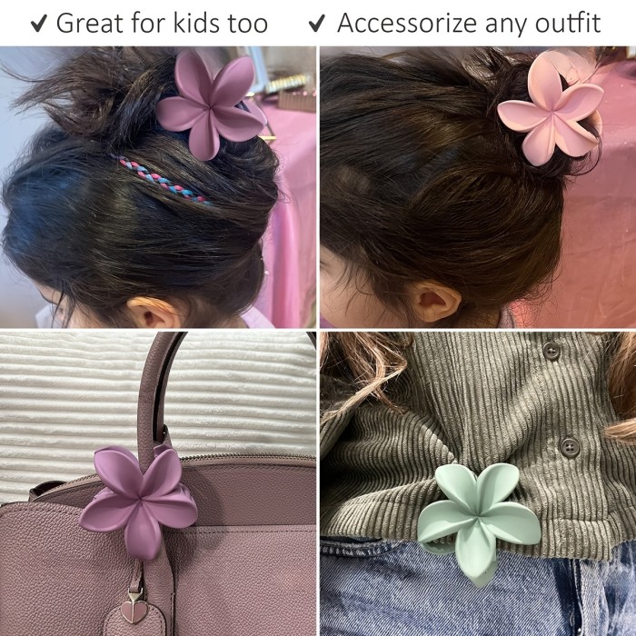 4pcs Nonslip Matte Flower Hair Clips For Women Thick Hair To Thin Hair Styling Accessories Neutral Claw Clips Cute Claw Clips For Women Girls