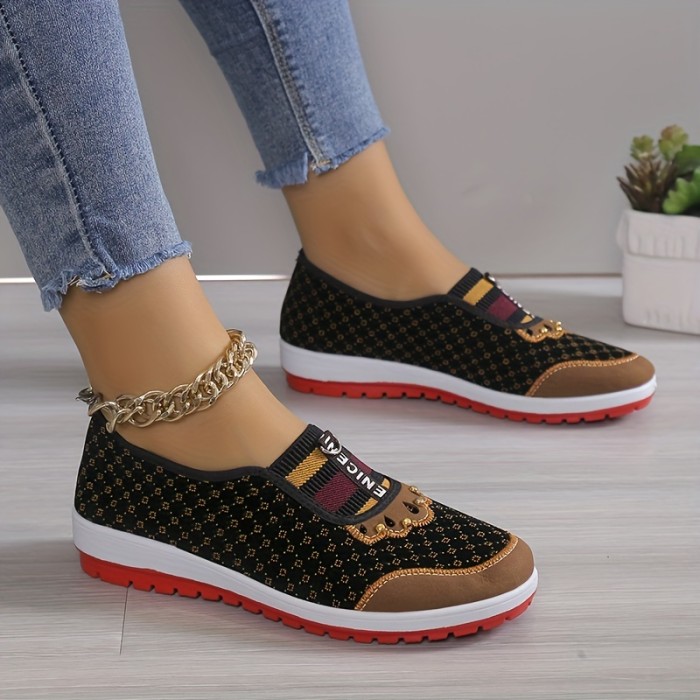 Women's Wedge Colorblock Loafers, Soft Sole Lightweight Breathable Slip On Walking Shoes, Women's Footwear