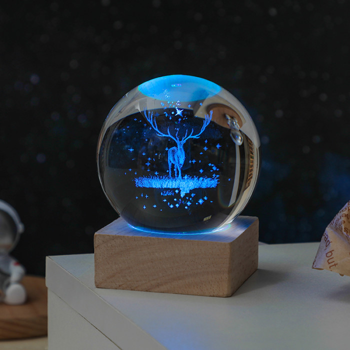 1pc Cosmos Series Crystal Ball Night Lights, Milky Way, Moon, Desktop Bedroom Small Ornaments, Creative  Valentine's Day Gifts Birthday Gifts