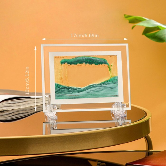 3D Deep Sea Sandscape In Motion Display Flowing Sand Frame Relaxing Desktop Home Office Work Decor,Christmas Gift