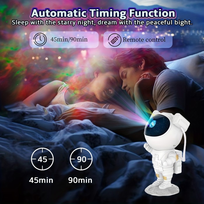 1pc Astronaut Starry Sky Projector, Adjustable Nebula Night Light With Timer And Remote, Star Galaxy Night Light For Bedroom Gaming Room Home Decor