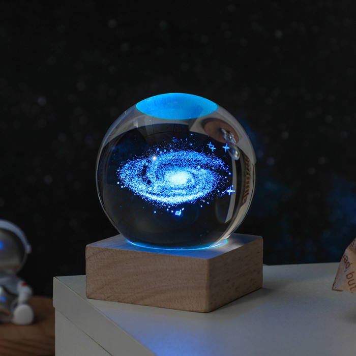 1pc Cosmos Series Crystal Ball Night Lights, Milky Way, Moon, Desktop Bedroom Small Ornaments, Creative  Valentine's Day Gifts Birthday Gifts