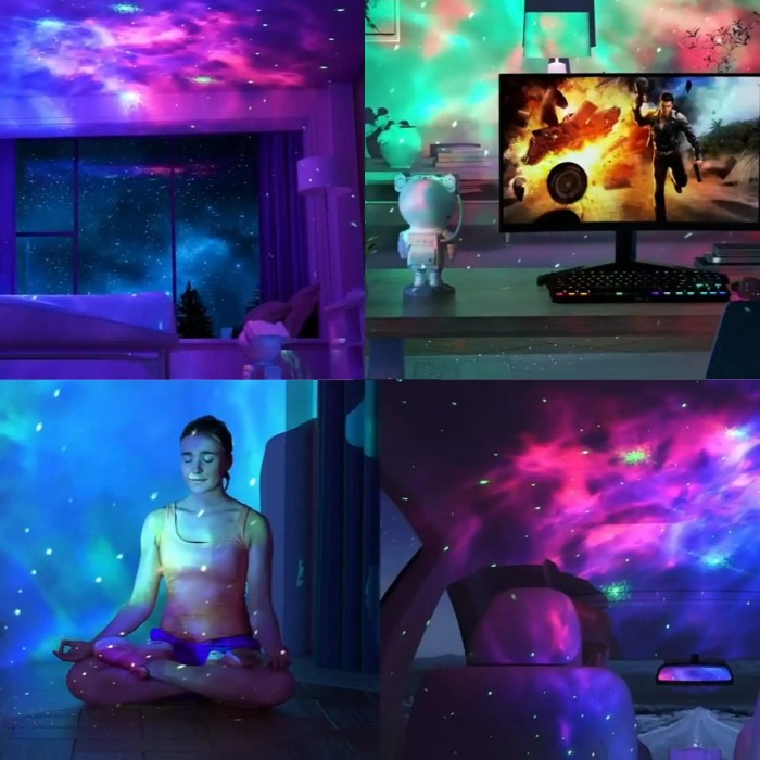 1pc Astronaut Starry Sky Projector, Adjustable Nebula Night Light With Timer And Remote, Star Galaxy Night Light For Bedroom Gaming Room Home Decor