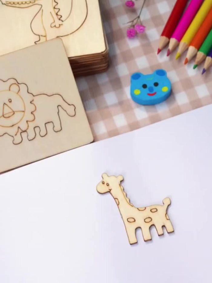 20pcs Montessori Drawing  Wooden DIY Painting Template Stencils