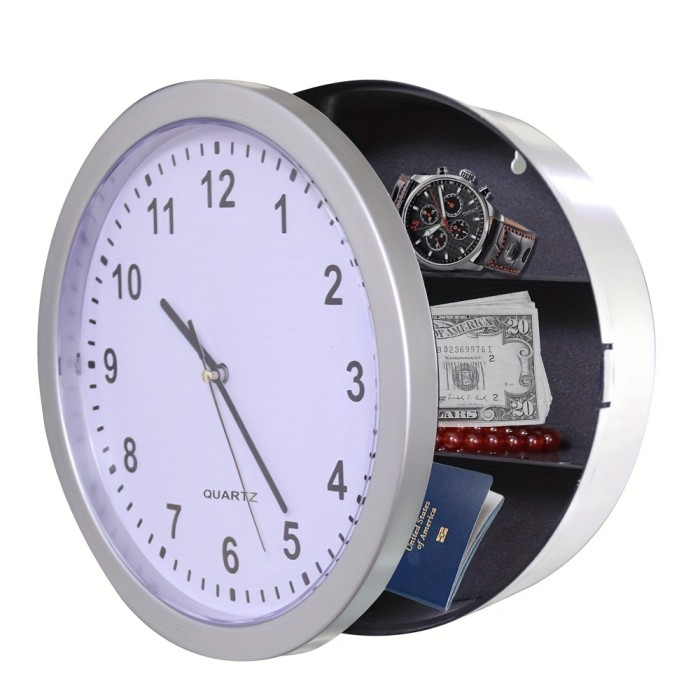 1pc Working Wall Clock With Storage Space Clock Diversion Safe, Store Compartment, Secret Clock For Valuables Secret Interior Storage For Jewelry, Cash, Valuables