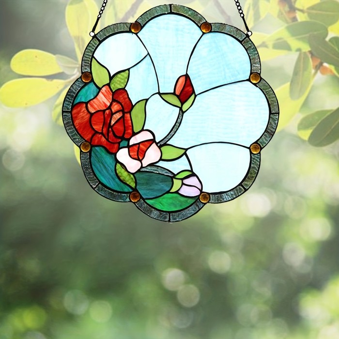 1pc Rose Flower Suncatcher - Perfect for Home, Garden, Bedroom, and Office Decor!