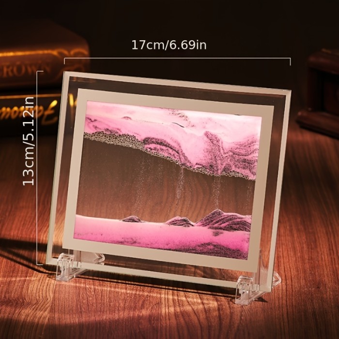 3D Deep Sea Sandscape In Motion Display Flowing Sand Frame Relaxing Desktop Home Office Work Decor,Christmas Gift