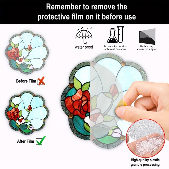 1pc Rose Flower Suncatcher - Perfect for Home, Garden, Bedroom, and Office Decor!