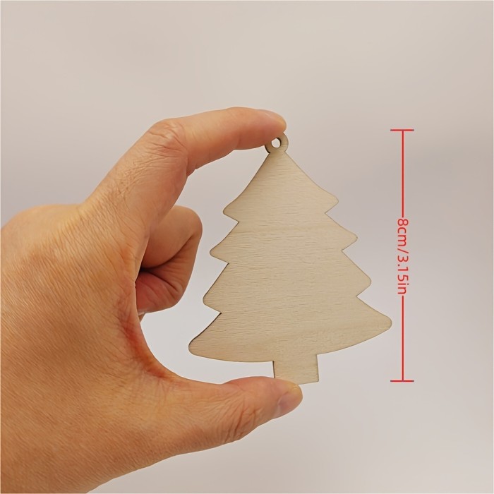 10pcs Wooden Christmas Tree Hollow Out Decorative Hanging Ornament With Rope For Wedding, Crafts, Christmas Decoration Christmas 、Halloween 、Thanksgiving gifts Christmas Halloween Thanksgiving gifts