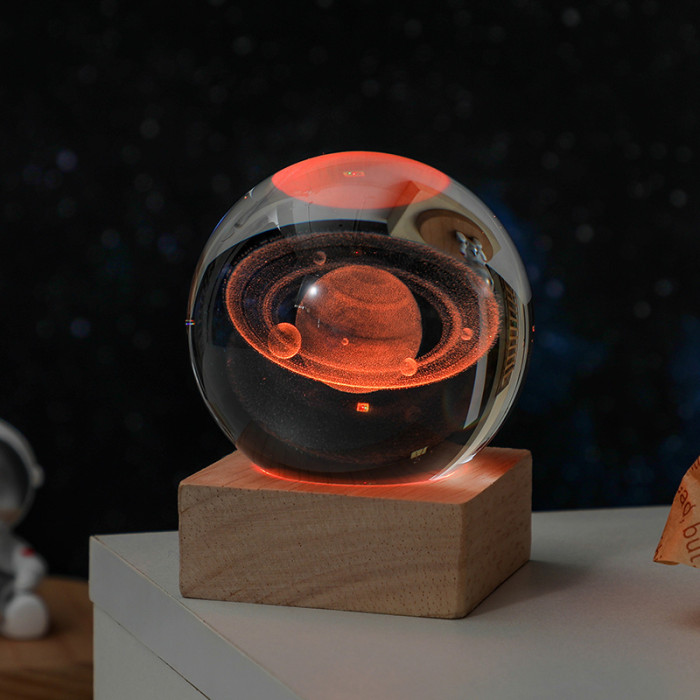 1pc Cosmos Series Crystal Ball Night Lights, Milky Way, Moon, Desktop Bedroom Small Ornaments, Creative  Valentine's Day Gifts Birthday Gifts