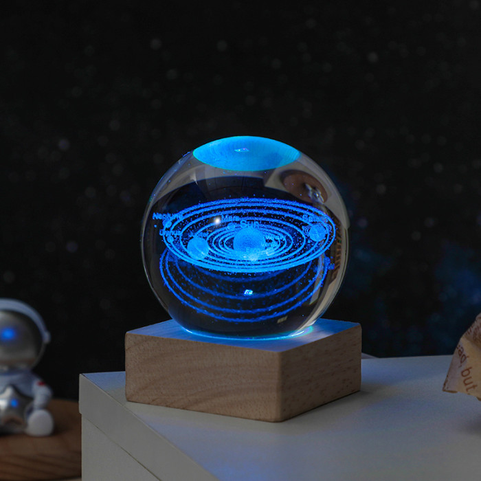 1pc Cosmos Series Crystal Ball Night Lights, Milky Way, Moon, Desktop Bedroom Small Ornaments, Creative  Valentine's Day Gifts Birthday Gifts