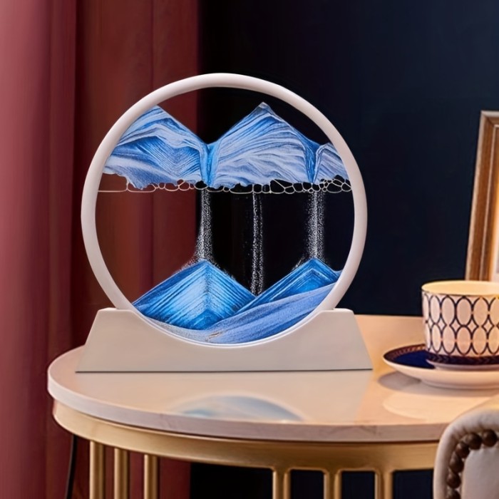 3D Deep Sea Sandscape In Motion Display Flowing Sand Frame Relaxing Desktop Home Office Work Decor,Christmas Gift