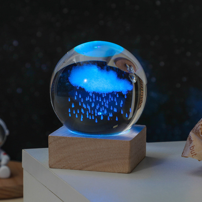 1pc Cosmos Series Crystal Ball Night Lights, Milky Way, Moon, Desktop Bedroom Small Ornaments, Creative  Valentine's Day Gifts Birthday Gifts