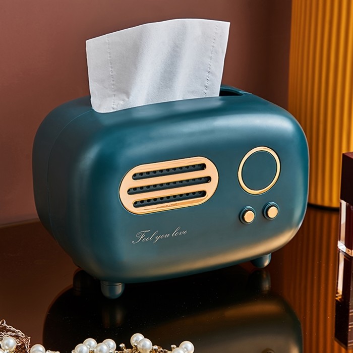 Vintage Retro Rectangular Tissue Box Holder - Add a Pop of Color to Your Home or Office with This Unique Storage Box!