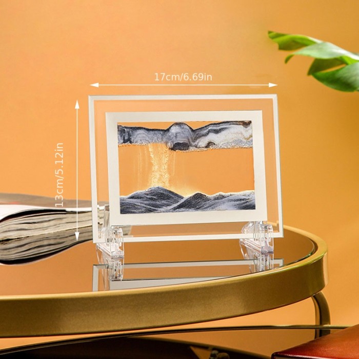 3D Deep Sea Sandscape In Motion Display Flowing Sand Frame Relaxing Desktop Home Office Work Decor,Christmas Gift