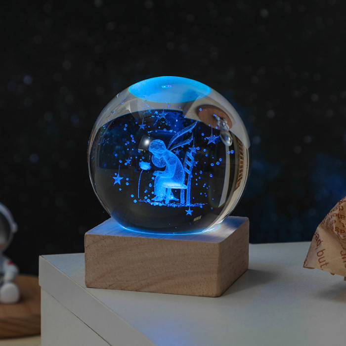 1pc Cosmos Series Crystal Ball Night Lights, Milky Way, Moon, Desktop Bedroom Small Ornaments, Creative  Valentine's Day Gifts Birthday Gifts