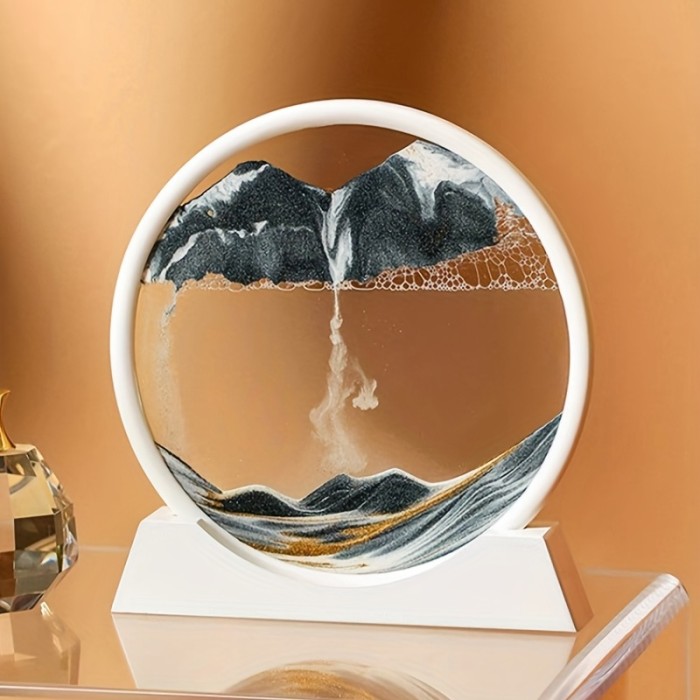 3D Deep Sea Sandscape In Motion Display Flowing Sand Frame Relaxing Desktop Home Office Work Decor,Christmas Gift