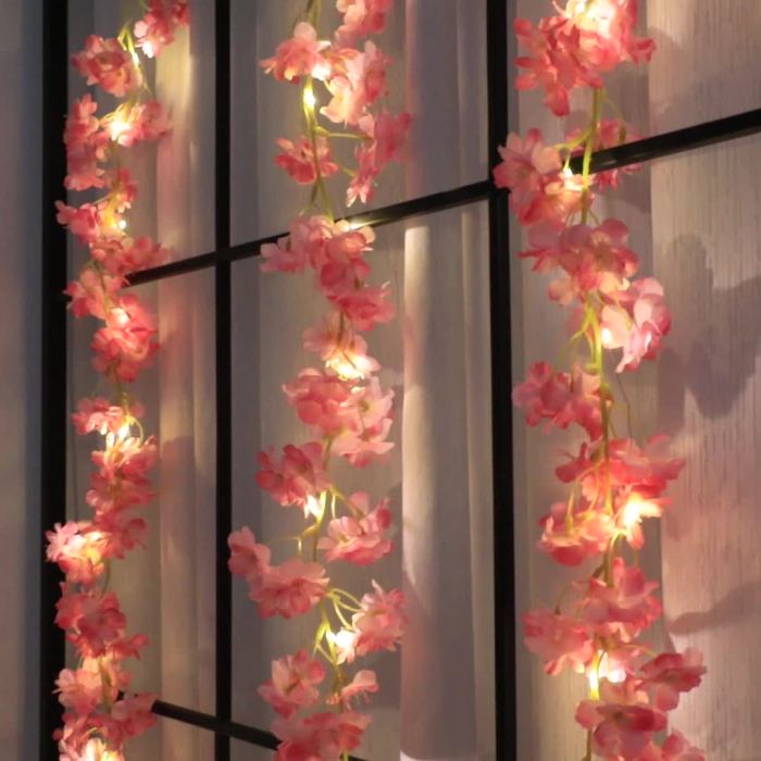 1 Roll, LED Cherry Blossom Lamp String Yard Light New Year Decorations, NOT INCLUDED BATTERIES (1pc 6.56ft 20 Led), Mother's Day Gift, Mother's Day Decor