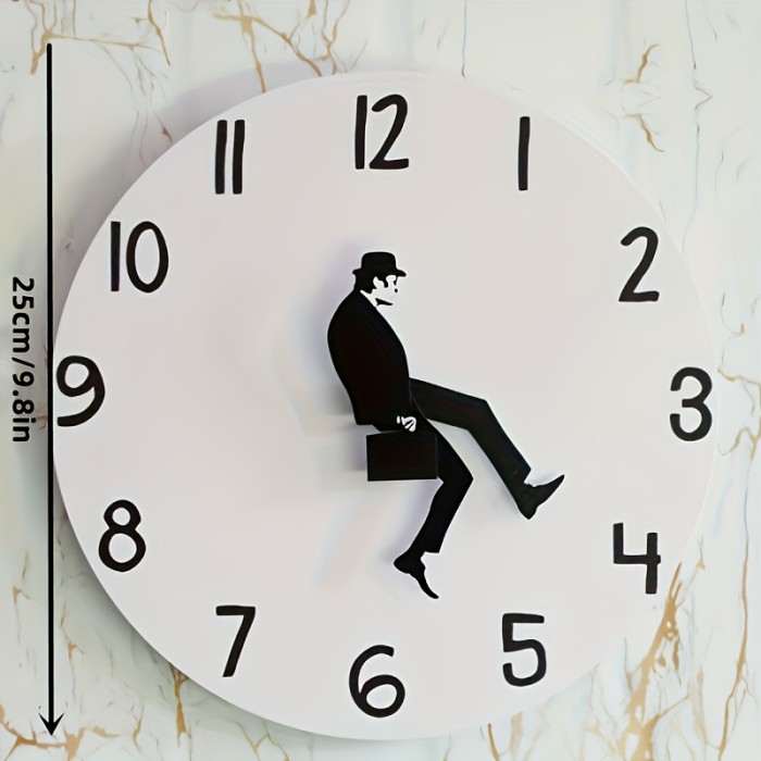 1pc British Comedy Inspired Ministry Of Silly Walk Wall Clock Comedian Home Decor