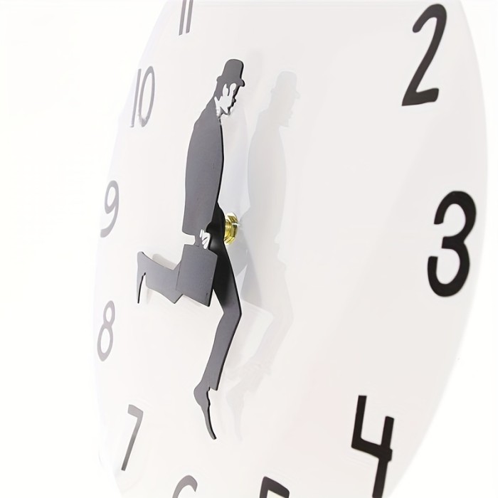 1pc British Comedy Inspired Ministry Of Silly Walk Wall Clock Comedian Home Decor